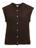 OBJECT SAGGIA RE Strik Vest Cardigan Seal Brun Melange