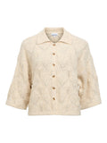 OBJECT KAISA Cardigan Strik Flora 3/4 Melange Birch