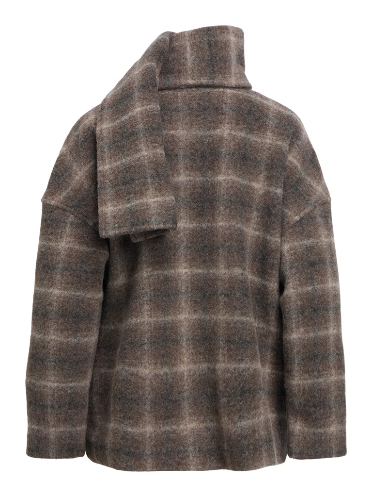 OBJECT MAISE LO Scarf Jakke Carafe Check Brun