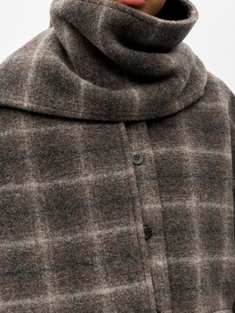 OBJECT MAISE LO Scarf Jakke Carafe Check Brun
