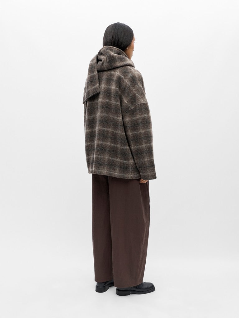 OBJECT MAISE LO Scarf Jakke Carafe Check Brun