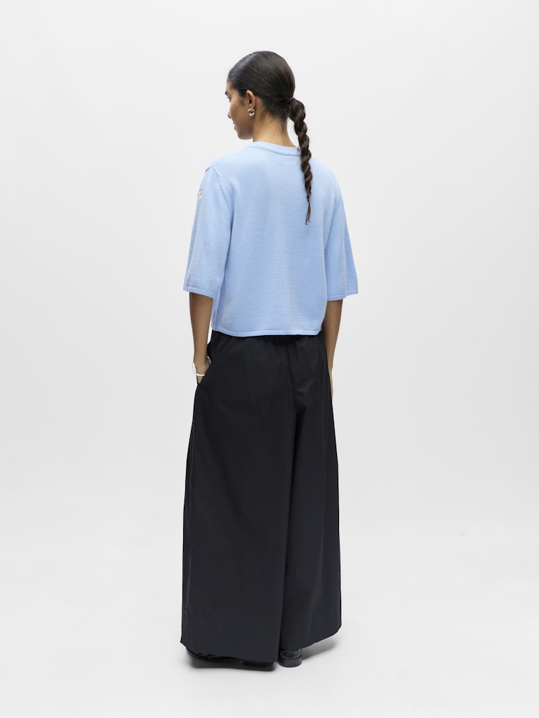 OBJECT THESS Cardigan 3/4 Ærme Blomster Serenity Blå Hvid