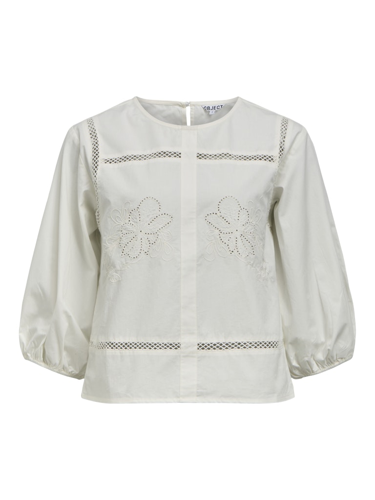OBJECT EDITA Top 3/4 Cloud Dancer Hvid