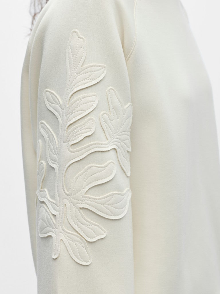 OBJECT ANDREA Sweatshirt O-Neck Hvid Sand