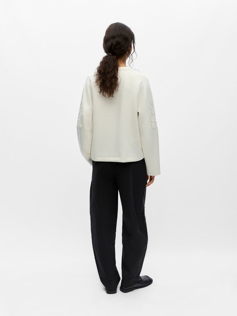 OBJECT ANDREA Sweatshirt O-Neck Hvid Sand