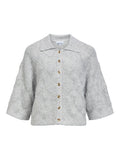 OBJECT KAISA FLORA Strik Cardigan 3/4 Light Grå Melange