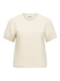 OBJECT ANDRI Strik Pullover S/S Birch Melange Creme