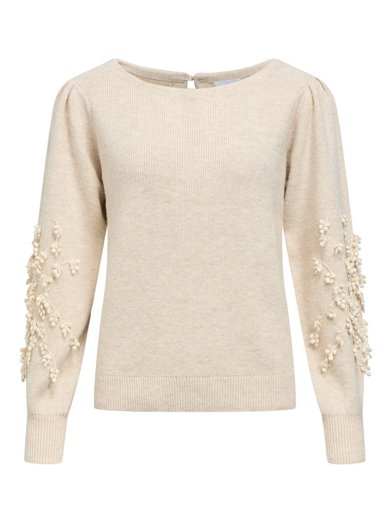 OBJECT JUCCA Strik Pullover Birch Melange