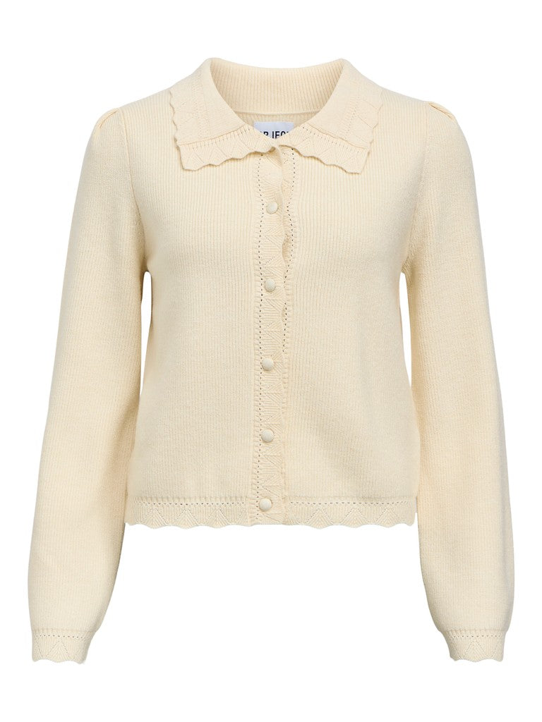OBJECT PARYA THESS Strik Cardigan Birch Hvid