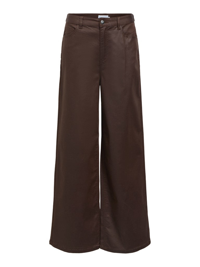OBJECT LUCA ADDIE Jeans Coated 32 Chocolate Plum Brun