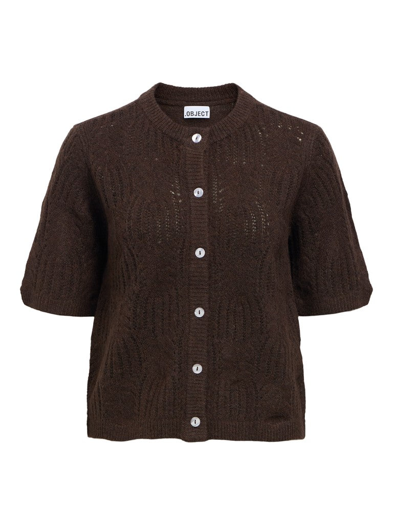OBJECT ARONA Strik Cardigan 2/4 Seal Brun