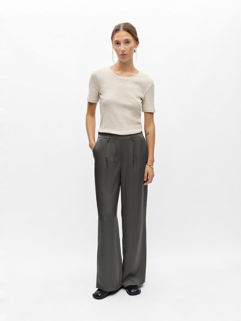 OBJECT CHILLI LISA Buks Midwaist Gunmetal Grå