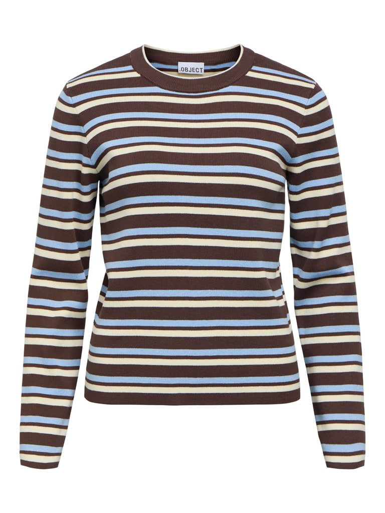 OBJECT ESTER Strik Pullover Seal Brun