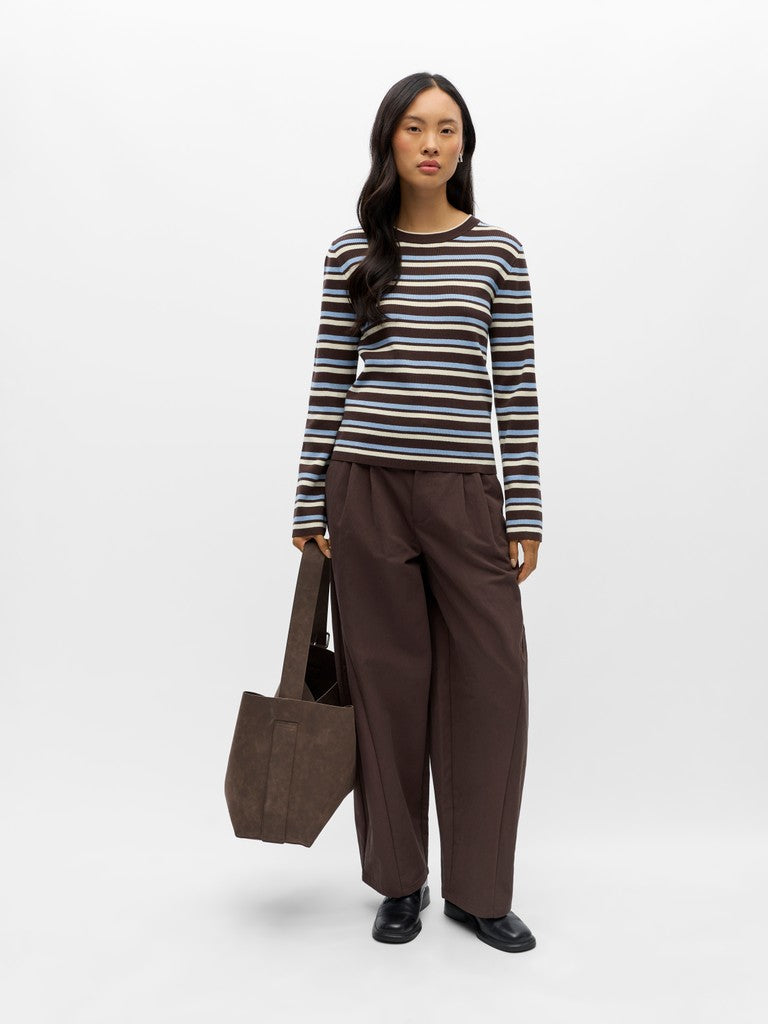 OBJECT ESTER Strik Pullover Seal Brun