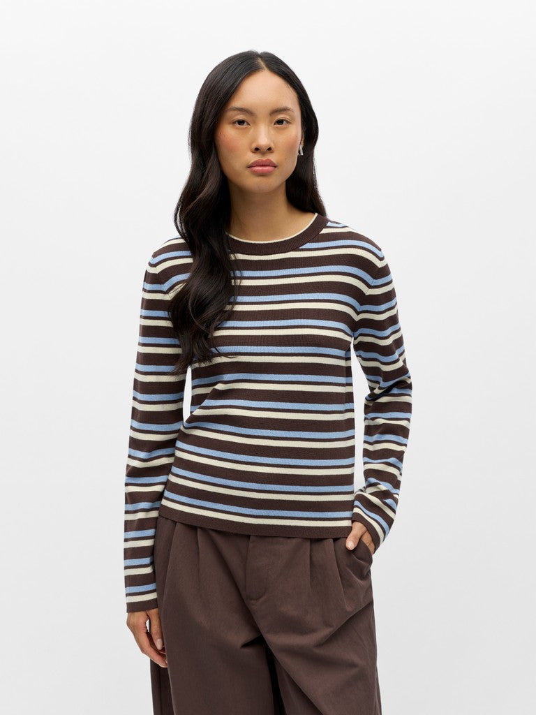 OBJECT ESTER Strik Pullover Seal Brun
