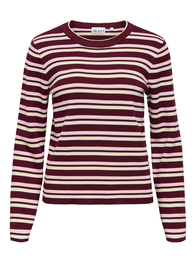 OBJECT ESTER Strik Pullover Windsor Wine Roseate Rød