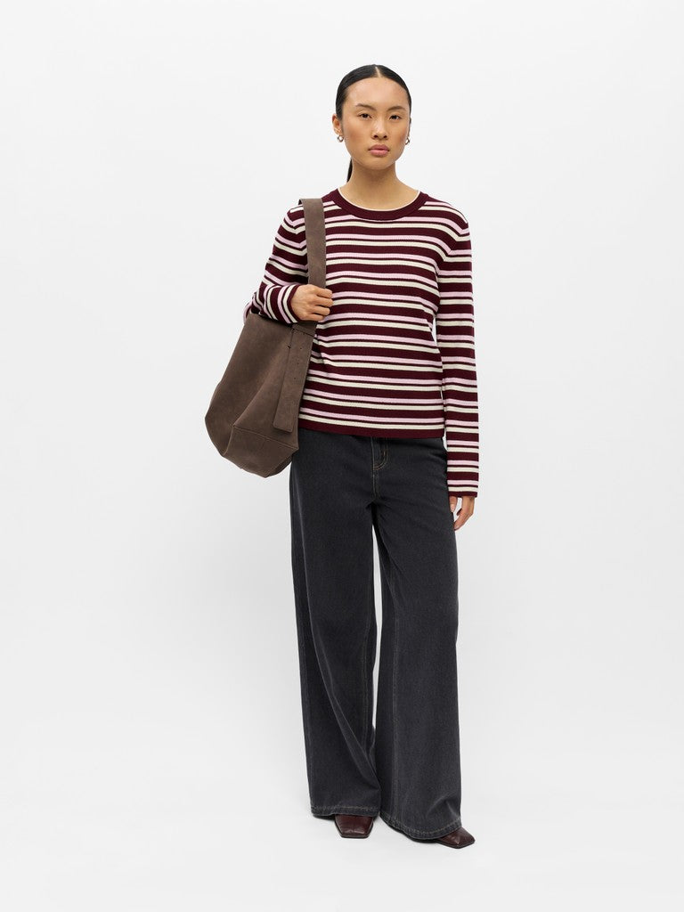 OBJECT ESTER Strik Pullover Windsor Wine Roseate Rød