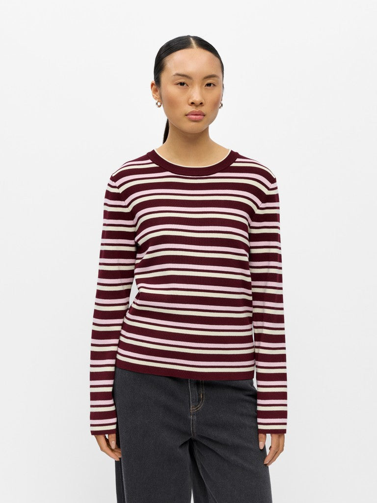 OBJECT ESTER Strik Pullover Windsor Wine Roseate Rød