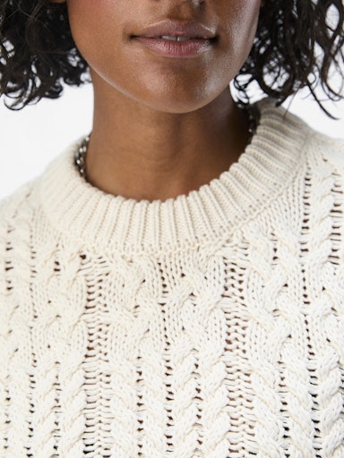 OBJECT DIDDI LO Strik Pullover Langærmet Hvid Sand