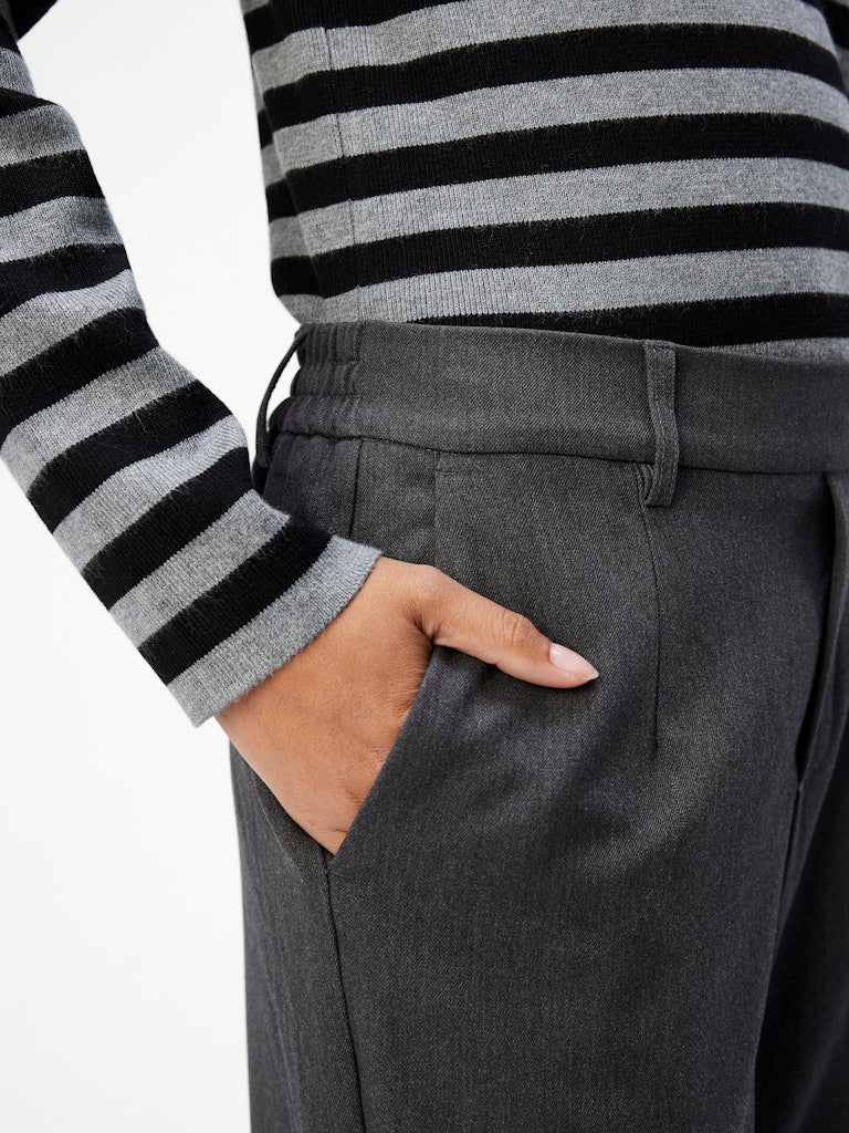 OBJECT LISA Slim Buks Medium Grå Melange