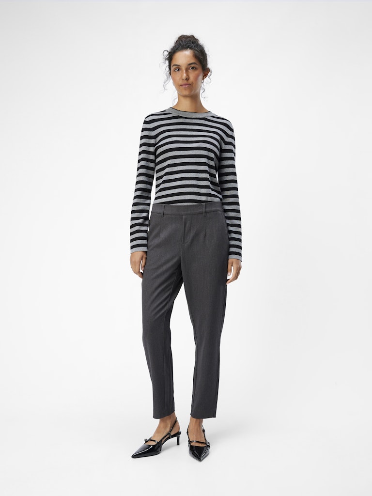 OBJECT LISA Slim Buks Medium Grå Melange