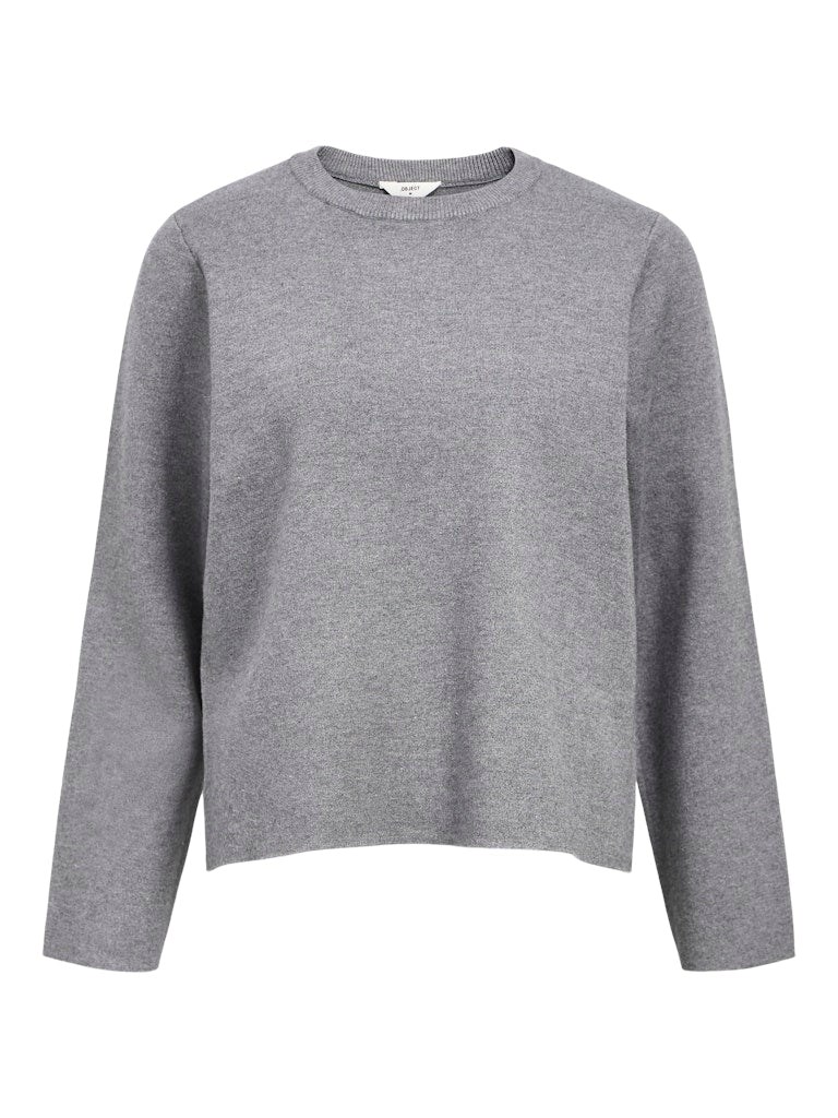 OBJECT REYNARD Pullover O-Neck Medium Grå Melange