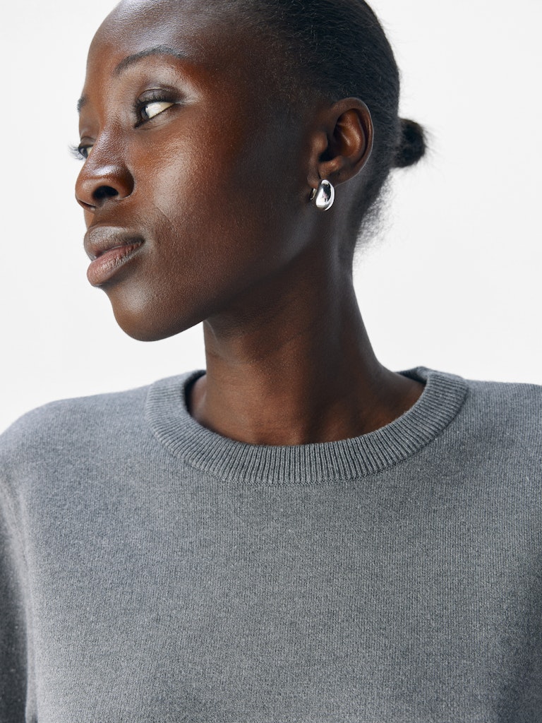 OBJECT REYNARD Pullover O-Neck Medium Grå Melange