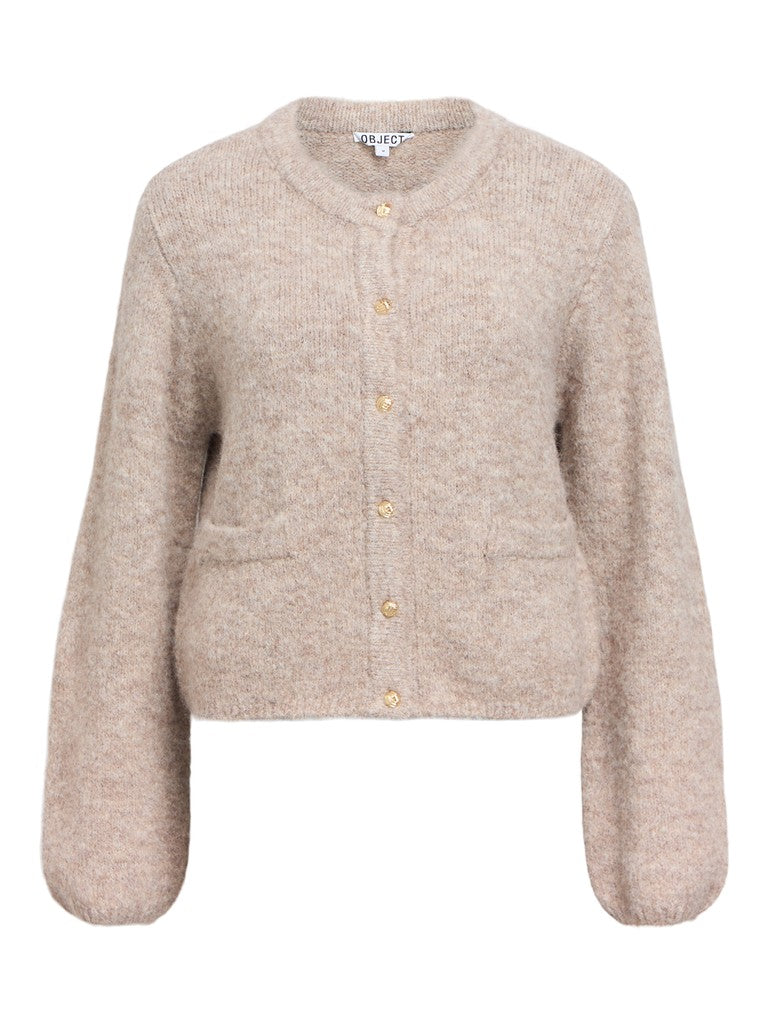 OBJECT SAGGIA Cardigan Strik Melange Humus