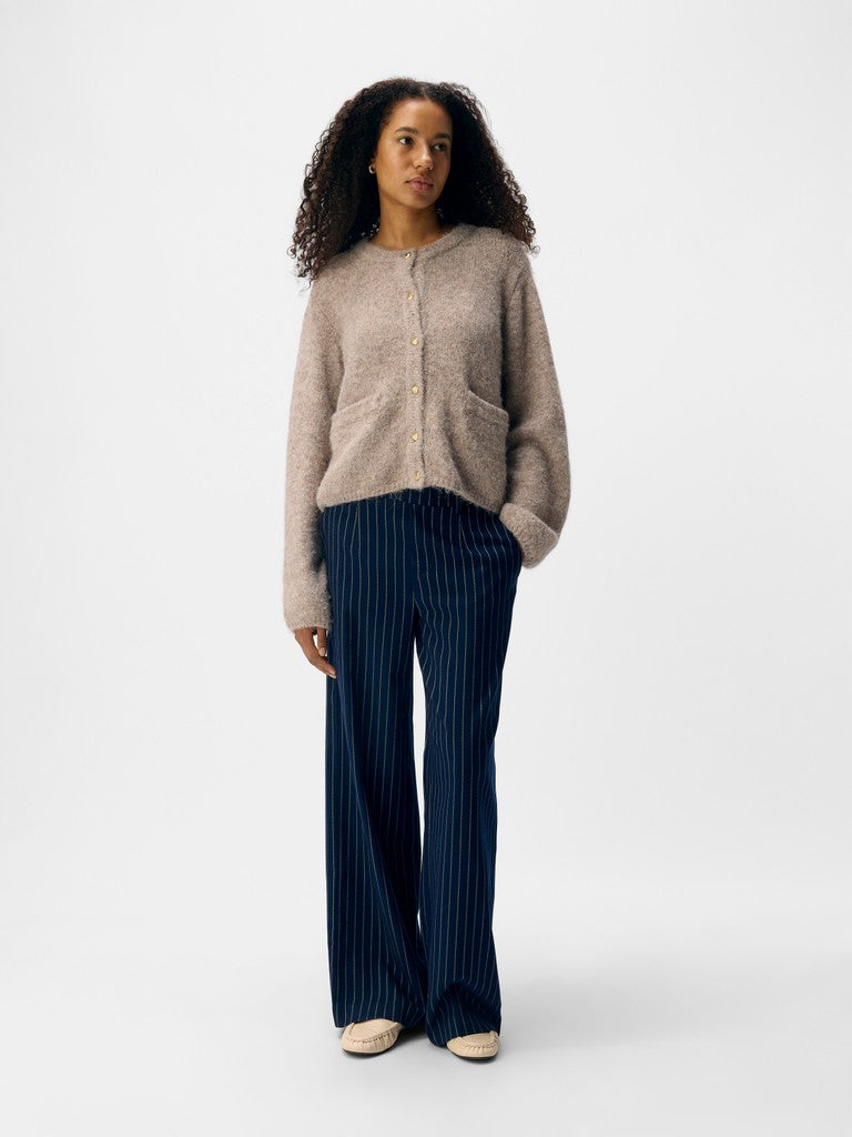 OBJECT SAGGIA Cardigan Strik Melange Humus