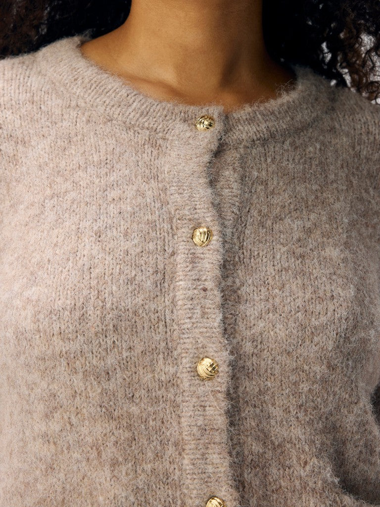 OBJECT SAGGIA Cardigan Strik Melange Humus