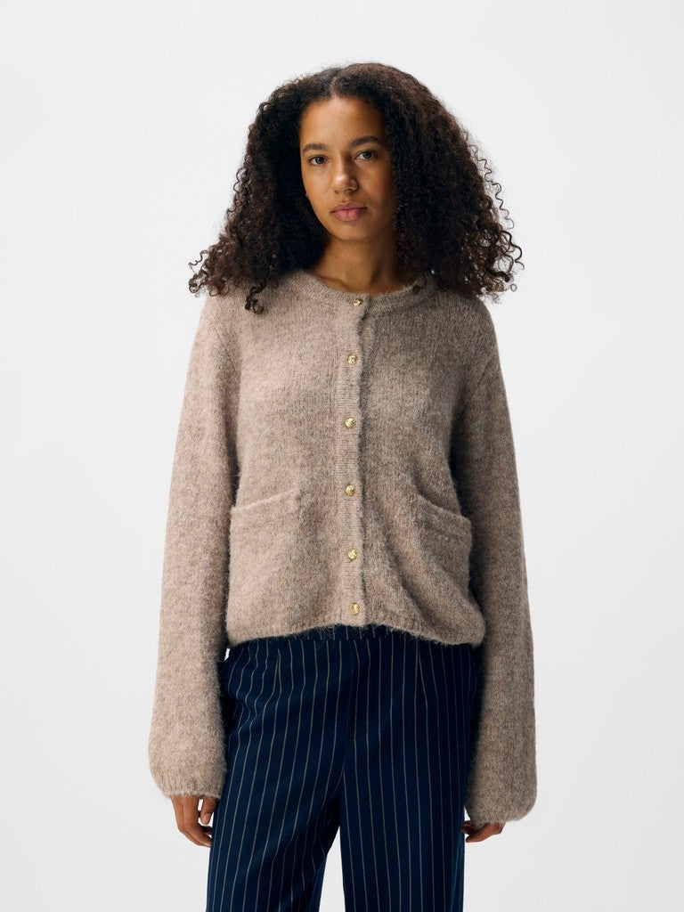 OBJECT SAGGIA Cardigan Strik Melange Humus