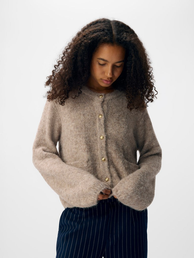 OBJECT SAGGIA Cardigan Strik Melange Humus