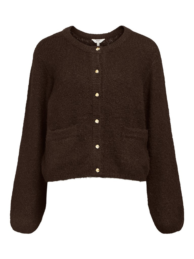 OBJECT SAGGIA Cardigan Strik Melange Brun