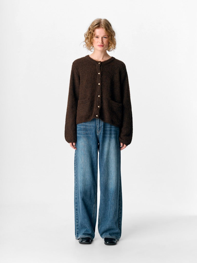 OBJECT SAGGIA Cardigan Strik Melange Brun