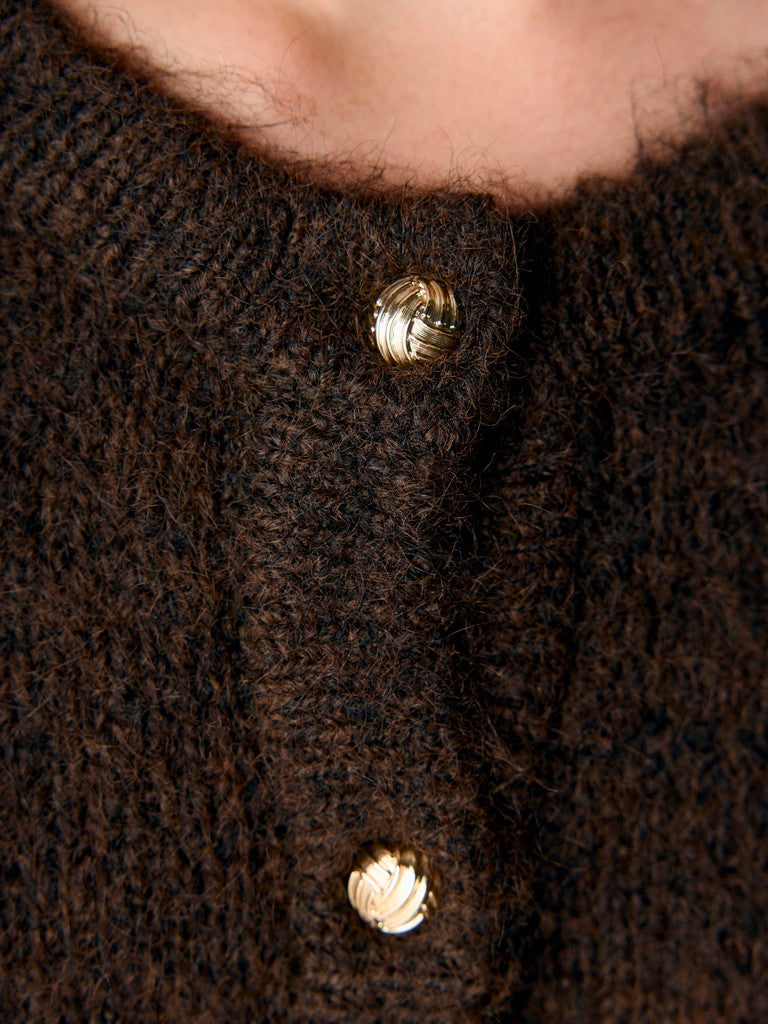 OBJECT SAGGIA Cardigan Strik Melange Brun