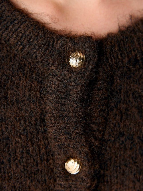OBJECT SAGGIA Cardigan Strik Melange Brun