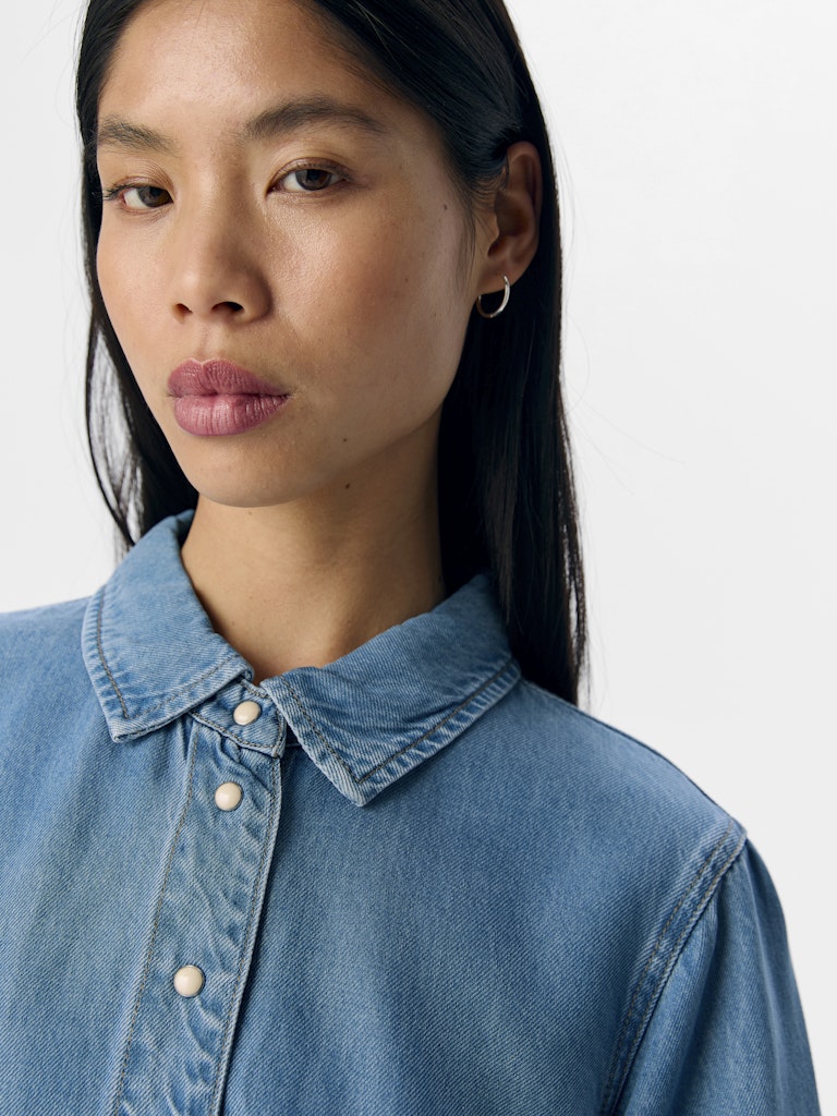 OBJECT FRAME 2/4 Top Denim Lys Blå