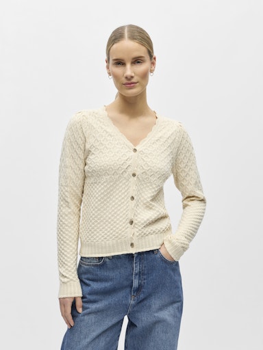 OBJECT OBJNOA L/S V Neck Strik Cardigan Birch