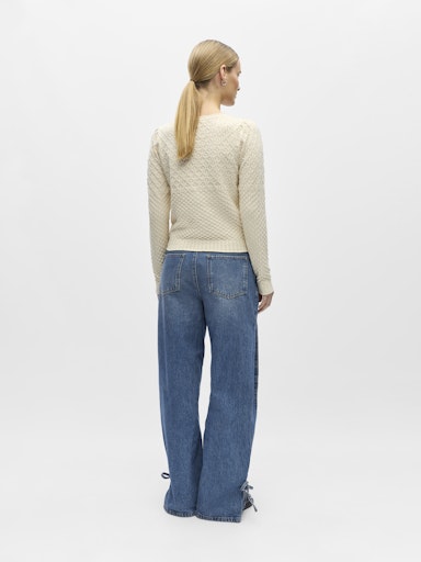 OBJECT OBJNOA L/S V Neck Strik Cardigan Birch