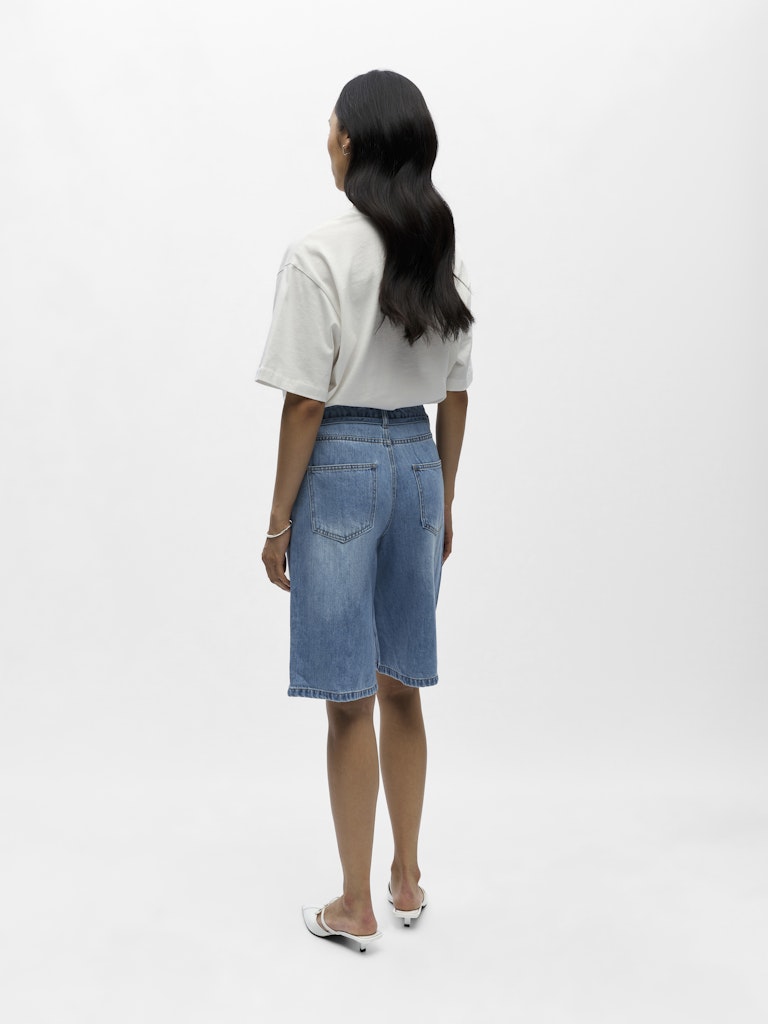 OBJECT ROSIE Shorts Long Denim Lys Blå