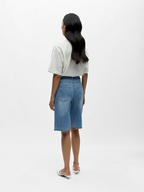 OBJECT ROSIE Shorts Long Denim Lys Blå