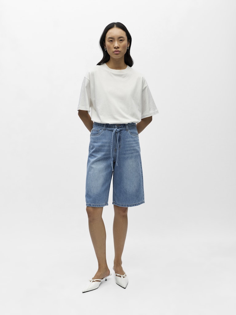 OBJECT ROSIE Shorts Long Denim Lys Blå
