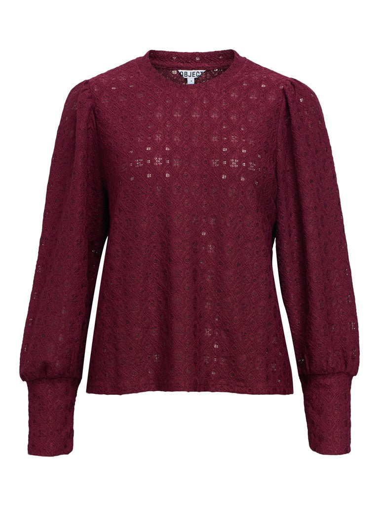 OBJECT LAILA Top Langærmet Windsor Wine Rød