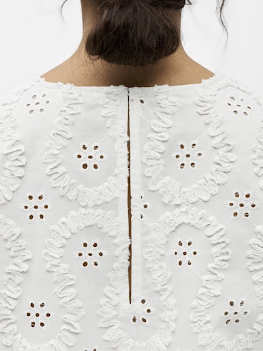 OBJECT LAILY Top 2/4 Kortærmet Cloud Dancer Hvid