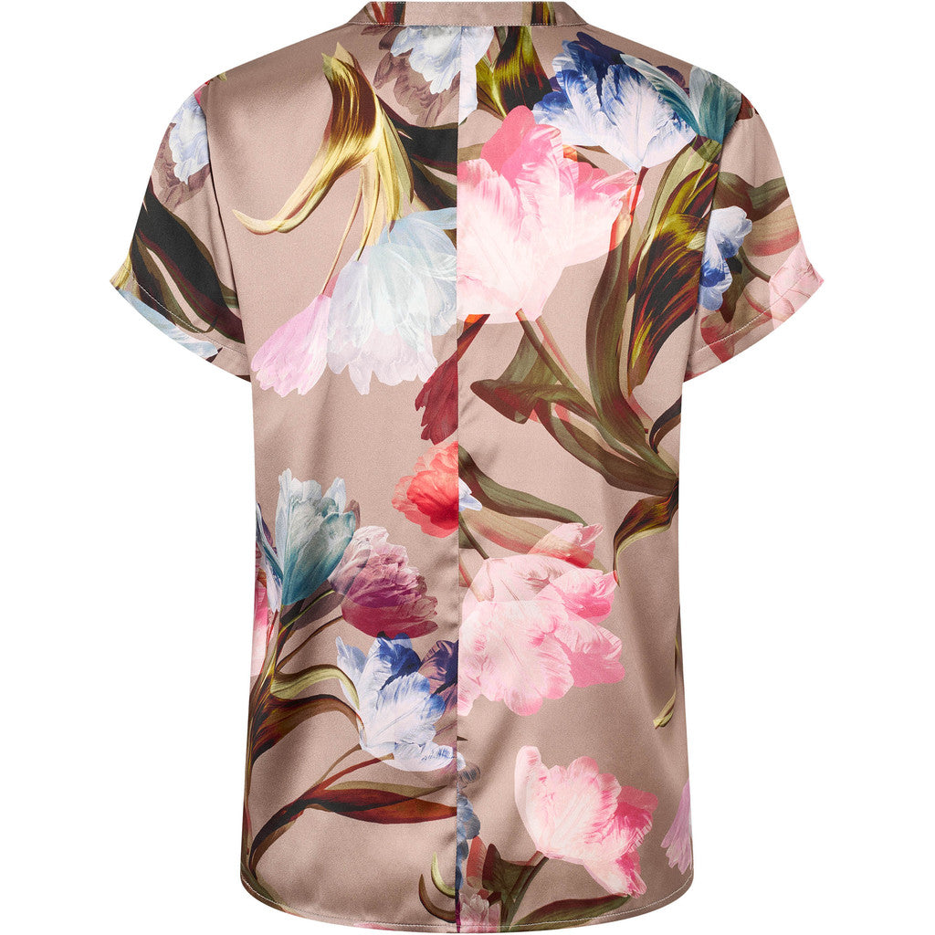 PBO Blaine Top Blomstret Multi Color Rød