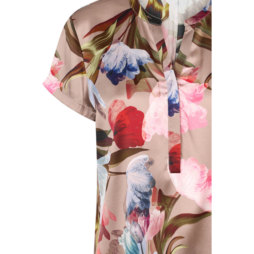 PBO Blaine Top Blomstret Multi Color Rød