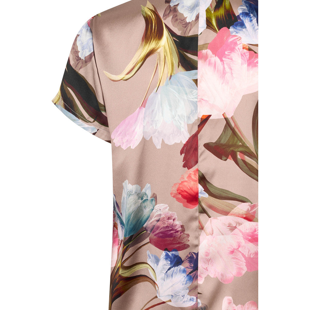 PBO Blaine Top Blomstret Multi Color Rød