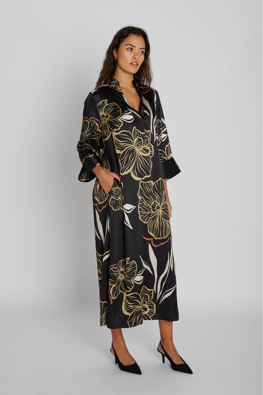 PBO Simbia Silke Kjole Print Sort