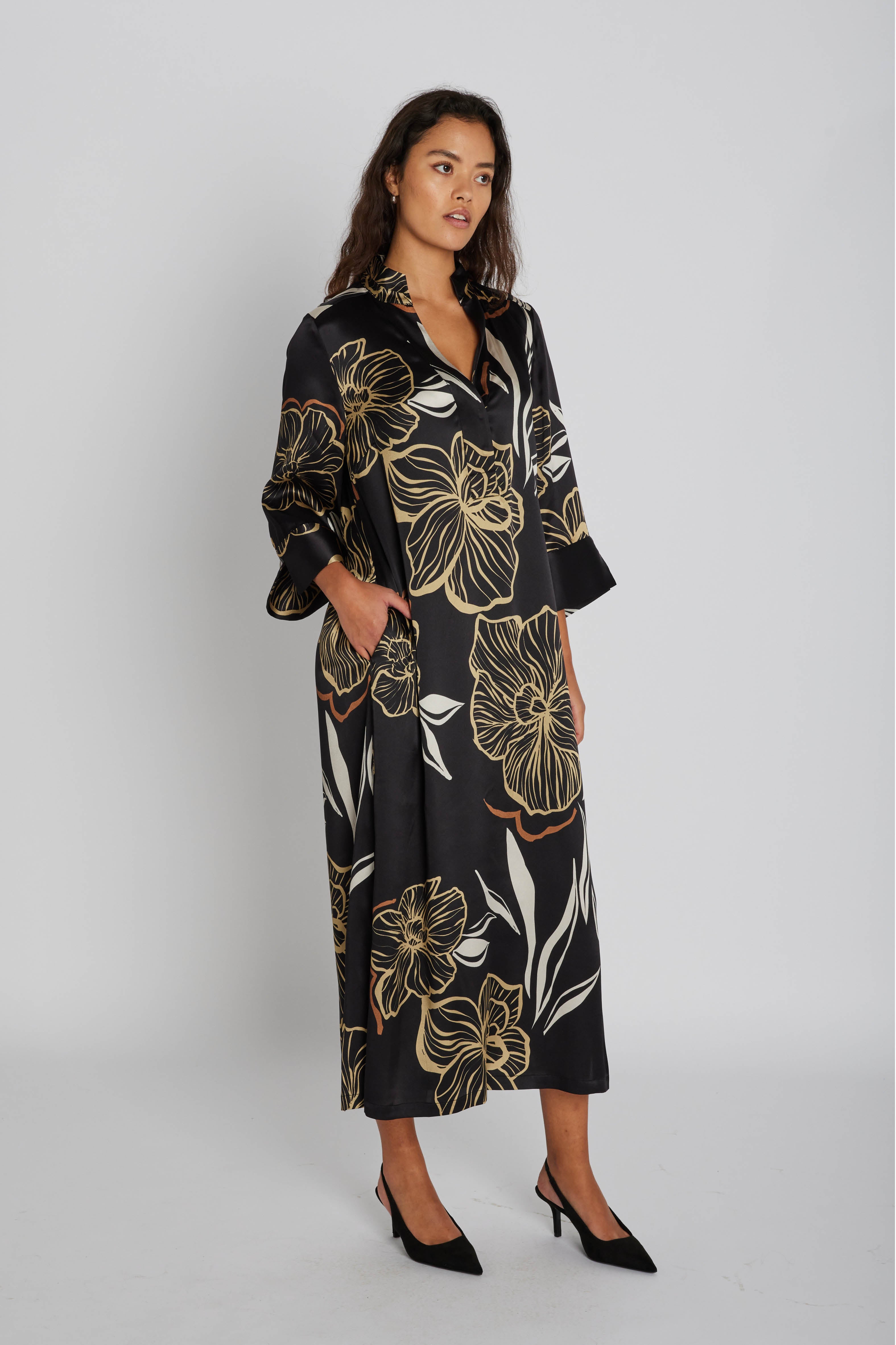 PBO Simbia Silke Kjole Print Sort