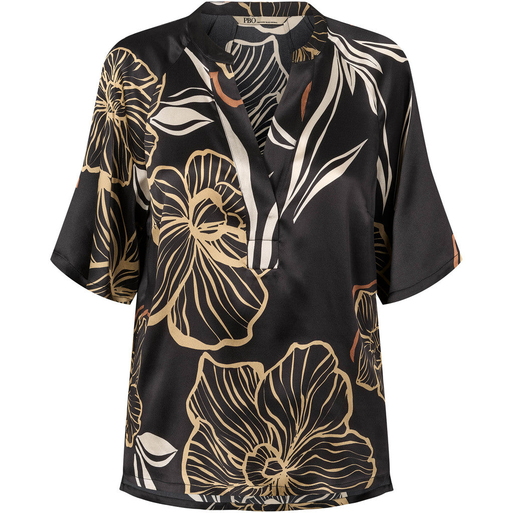 PBO Indana Bluse Silke Print Sort